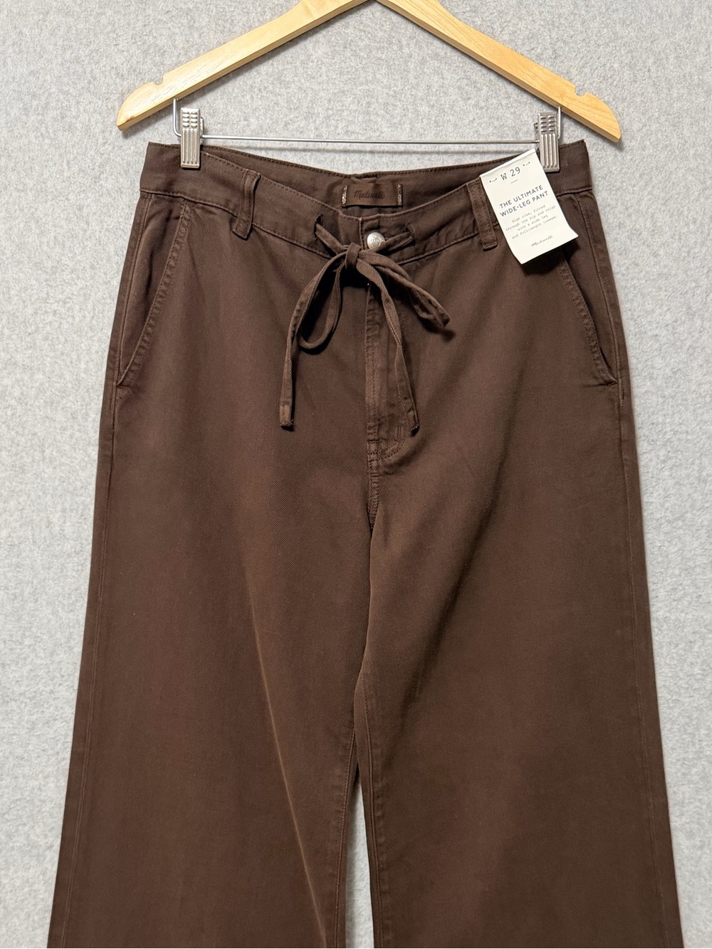 Madewell Brown Wide-Leg Drawstring Pants - Picture 4 of 10